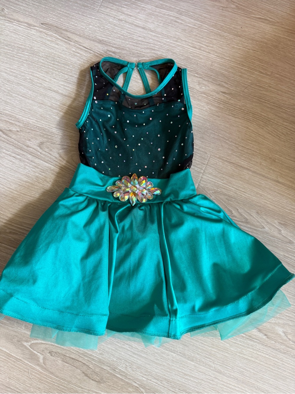 Weissman Teal and Black Jewel Waist Dance Costume